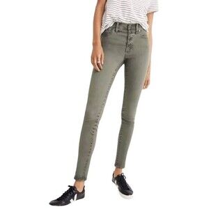 Madewell Jeans 9” High Rise Skinny Exposed Button Fly Olive Green Size 25 | 0